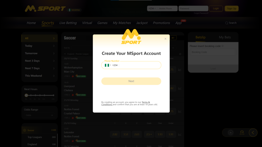 How to Register on MSport Nigeria